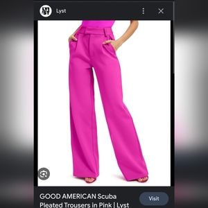 Good american pink scuba trousers